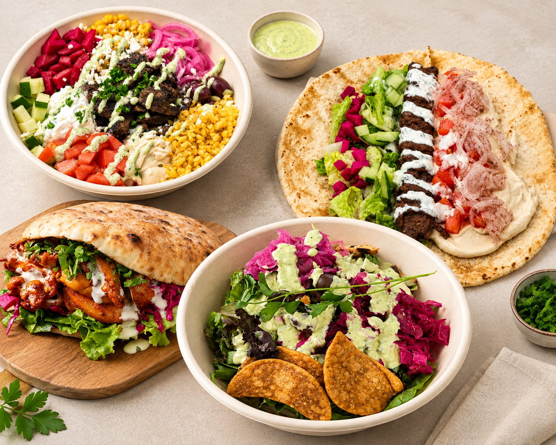 The GYROVA Bowl, Pita Pocket, and Saj Wrap